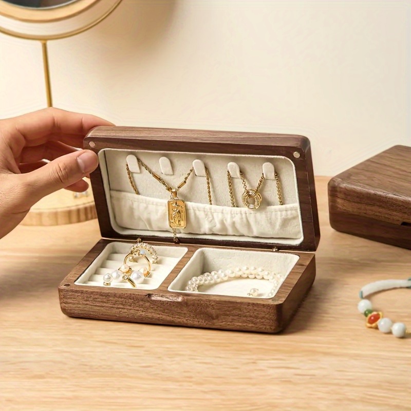 Personalized Wooden Jewelry Box with Magnetic Closure, Gift for Her